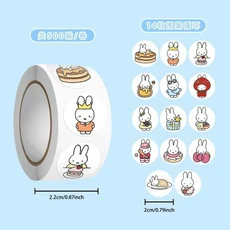 500Pcs Kawaii Miffy 토끼 스티커 인감 스티커 만화 토끼 롤 스티커 만화 Ins 스타일 플래너 장식 선물, 01 A