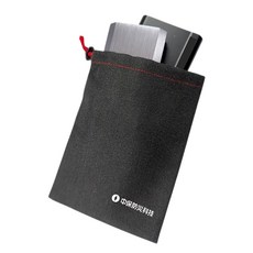 【中保防災科技】防火布束口收納袋(行動電源、手機、3C商品、重要物品), 1個, 黑