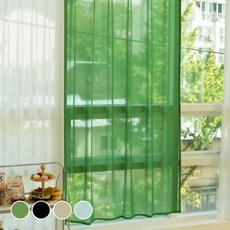 [에타홈] 못없이 설치 컬러 쉬폰 가리개커튼 봉집/벨크로(찍찍이) 4colors