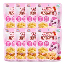 캐치티니핑 한입 딸기 크리스피롤, 8개, 40g, 딸기향