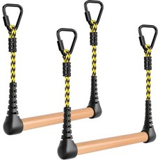 SELEWARE 2팩 용 뒷마당 및 실내용 몽키 바 매달린 라인 액세서리 장애물 코스 훈련용 전사, 1_Yellow-black,