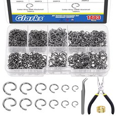 Glarks 1403피스 10mm 5mm 4mm 7mm 8mm 오픈 점프 링 키트 아이언 라운드 링 커넥터 니켈 프리 건 블랙 O 링 주얼리 제작 커넥터 및 목걸이 수리용