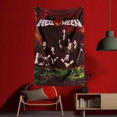 헤비 록 밴드 플래그 폴리 에스터 디지털 인쇄 배너 침실 벽 예술 야외 태피스트리 장식, 1개, 2. KK1053