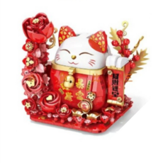 可愛招財貓積木擺件, 詳見包裝