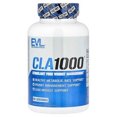 EVLution Nutrition CLA1000® 각성제 무함유 체중 관리제 소프트젤 90정(소프트젤 1정당 1000mg) EVL-90860, 90정, 1개
