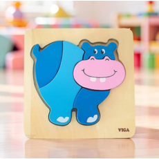 21개월 아기 장난감 교구 소근육 놀이 인지 발달 완구 두돌 베이비퍼즐 하마, 1개