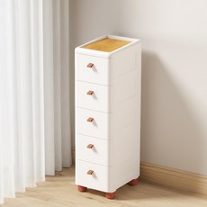 FODOSS 틈새수납 다서랍장 이동식 서랍장 대용량 수납정리 플라스틱 조립 화이트, 1개, 유백색