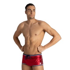 (100% 미국 정식 수입) ARENA 남성용 양면 드래그 수트 수영 반바지 스퀘어 레그 수영복 수영장 훈련 보조 도구 (유튜브 추천)