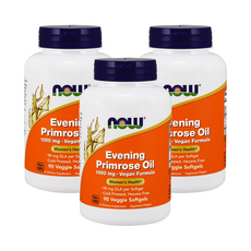 NOW Foods 月見草油素食軟膠囊 1000mg, 90顆, 3罐