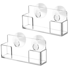 [ 813710 ] 브리우디 창문 마운트 명함 홀더 흡착 컵 포함 아크릴 싱글 포켓 오거나이저 투명 카드 디스플레이 보관함 홈 오피스용(심플), [ 813710 ] 브리우디 창문 마운트 명함 홀더,