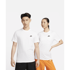 나이키 nike 스포츠웨어 클럽 티셔츠 M 화이트 블랙 AR4999-101