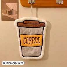 皇運之家百貨店 法式麵包可愛法棍擦手巾 掛式珊瑚絨吸水不掉毛家用手帕毛巾抹布巾, 1個, 可愛擦手巾 奶茶