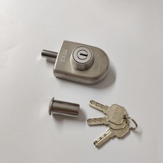 不銹鋼玻璃門鎖 插銷鎖, 砂光（鑰匙不通開)