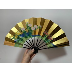 京都白竹堂 菊花扇面金箔摺扇, 如圖所示, 1個
