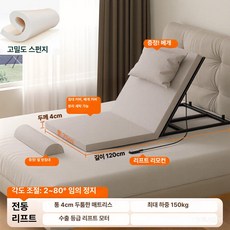 전동 리클라이너 환자용 무중력 각도조절 등받침 병원용, 1개, 기본 없음 75x120cm 베이지화이트