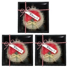 핸드메이드 카네이션 수세미_블랙케이스 포장, 3개, 자몽핑크