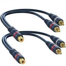 ZZHXSM RCA 다크 블루 1 암 로터스 - 2 수 로터스 스플리터 오디오 케이블 스플리터 어댑터 베어 구리 와이어 0.2m 파워 앰프 스피커 TV 프로젝터에 사용 1396