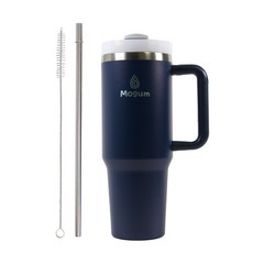 모굼 보온 보냉 대용량 손잡이 스텐 텀블러, 1개, 1200ml, 스톰블루
