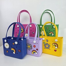 꼬모영 파츠5개포함 컴피백 EVA 젤리 수영 가방, 그린