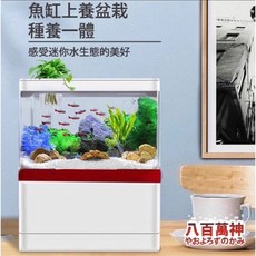 邦邦水族 迷你魚缸 舒壓觀賞 追劇用手機支架 3合一多功能魚缸, 1個, 藍