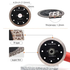1pc 4.5 "(115mm) 세라믹 도자기 인공 석재 커팅 디스크 연삭 용 다이아몬드 타일 블레이드 터보 그라인딩, 01 tile cutting, 01 22.23-15.88mm, 01 115mm