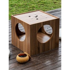 바둑 좌식테이블 바둑판 장기판 책상 두꺼운 알까기 오목판 대국, 기본형, 소형(430x430x410)바둑, 1개