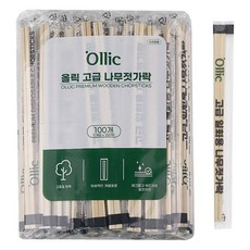 올릭 고급 일회용 나무젓가락, 100개입, 1개