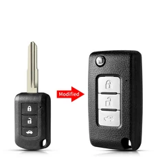 쿠쿠스토어 미쓰비시 트라이톤 MQ 미라지 아웃랜더 ASX 201 J1E 2/3 버튼 개조형 플립 리모컨 자동차 키 쉘, 01 3BTN Modified key