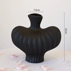 대형 화분 인테리어 거실 꽃병 장식 A타입, J. 어깨를 으쓱하는 블랙 라지 프리 목걸이