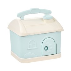 卡通可愛兒童女生生日禮品存錢罐趣味幼兒園塑料收納盒禮品儲蓄罐, 1個, 北歐藍無圖案