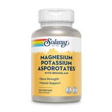 SOLARAY 鎂和鉀 Esporotates 鳳梨蛋白酶素食膠囊, 120件, 1個