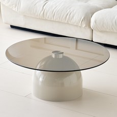 알엠즈 모아 그린 강화유리 거실 쇼파 원형 소파 탁자 테이블, 모아테이블800 아이보리