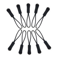 스토비투 지퍼 풀러 고리 손잡이 끈 10pcs 세트, 블랙, 10개