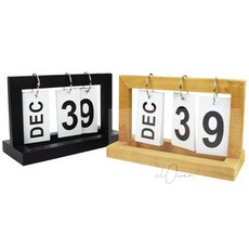 CLOVER 데스크톱 나무달력 레트로소품, 블랙