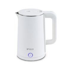 키친아트 허브 SUS304 스텐 이중단열 대용량 원터치 무선 전기주전자, KAEP-D2530 (화이트/KC안전인증)