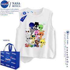 스프런키 민소매 티셔츠 라운드 순면 남아 키즈 여름 어린이 여아 상의, 1개, X848 화이트