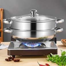 Fowod 양손냄비 304식품급 도톰 스텐 인덕션 겸용 가스레인지 겸용 28cm, 1개, 304 스테인리스 스틸