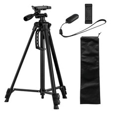 센티브 스마트폰 카메라 삼각대 141cm 블루투스 리모컨 거치대, 1개, 블랙, 3366