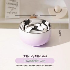不鏽鋼漸變碗, 不鏽鋼漸變碗（304紫色1個裝）, 1個