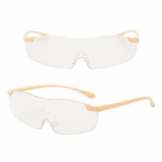 放大眼鏡 071 眼鏡型放大鏡 閱讀工作兩用, 米色, 1個