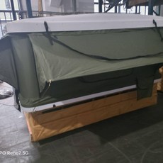 pinkri 루프탑텐트 2인용 하드탑 차박 루프탑 캠핑, 단일 텐트, 화이트 쉘 내부 상단 올리브그린 원단