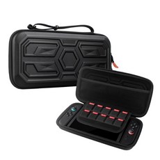 Switch2 主機收納包 機甲硬殼保護盒 - 攜帶主機、充電器、遊戲卡, 黑色, 1個, Switch2主機收納包