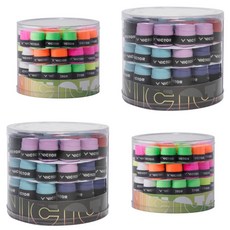 Victor 勝利 握把皮 C-1021A 羽毛球拍握把布 桶裝60入 吸汗防滑 提升握感, 白色主題,60顆, 1個