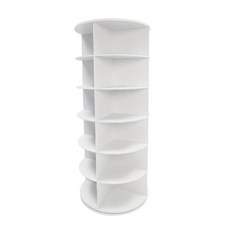 가방 회전수납장 운동화 수납장 회전 4층 진열대 화이트 6단, B. 세 개의 층