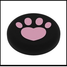 任天堂Switch2 搖桿帽 貓掌按鍵帽, 黑底粉印, 1個, Switch2按鍵套