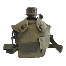 군대수통 군용수통 캠핑용 등산용 물통 등산 군대 오퍼, 1LPE물병+허리+등 그린, 1개