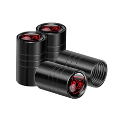 호환 4개입 차량 메탈 엠블럼 휠 타이어 밸브 캡 에어 스템 커버 도지 듀랑고 캘리버 챌린저 다코타 스피릿, 09 Dart black