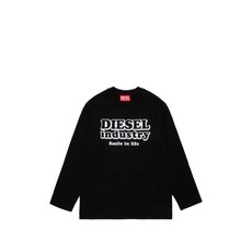 디젤 키즈 로고 프린트 긴소매 티셔츠