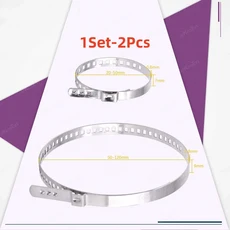 2-48개 유니버설 스테인리스 스틸 샤프트 CV 조인트 보트 크림프 클램프 키트 드라이브샤프트 CV 보트 클램, 01 1set-2pcs
