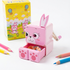 티티 연필깎기 토끼연필깎기 깡총이 연필깎이 연필깎이, 1개, 핑크